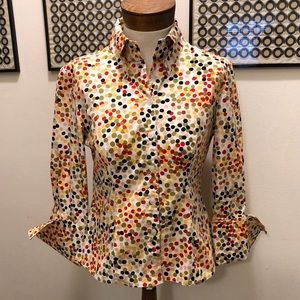 Finley Dotted Blouse French Cuffs Size Small